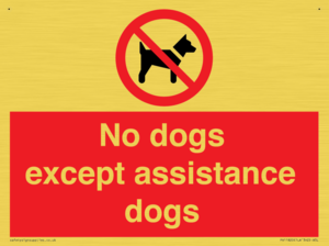No dogs except assistance dogs